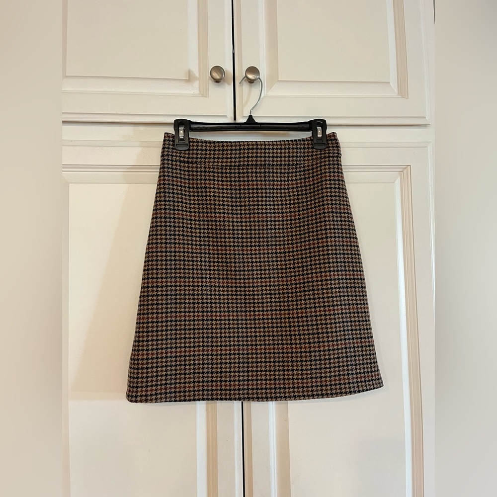 J. Crew brown plaid skirt